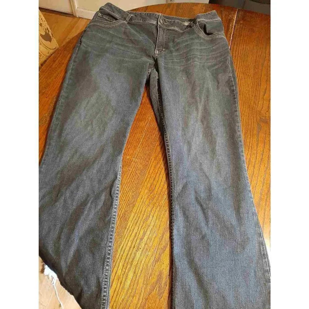 Size 20W Riders by Lee Mid Rise Boot Cut Denim Blue Jeans